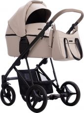 Детская коляска 2 в 1 Bebetto Flavio PRO 02 cappuccino, 100% Эко-кожа